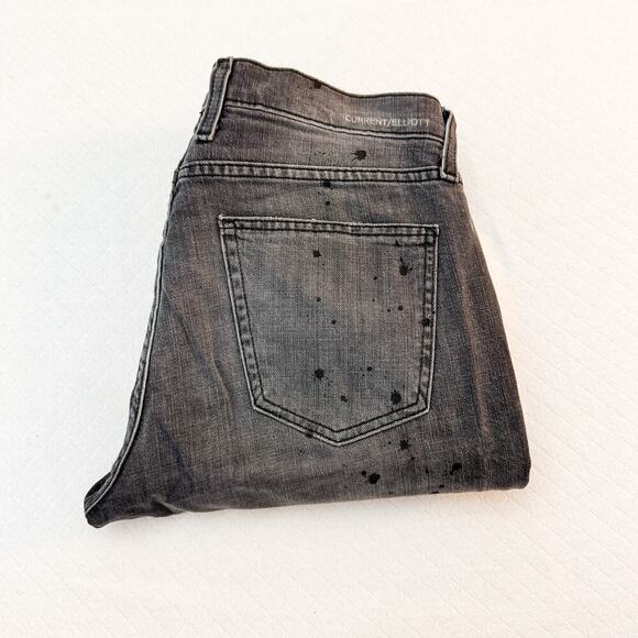 Current Elliott The Fling Black Tinder Straight Leg Denim Size 27 - Picture 1 of 9